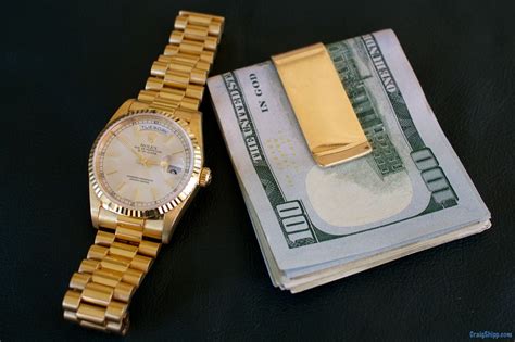 rolex gold money clip|history of the money clip.